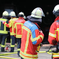 Die Karlsruher Feuerwehr im Einsatz.