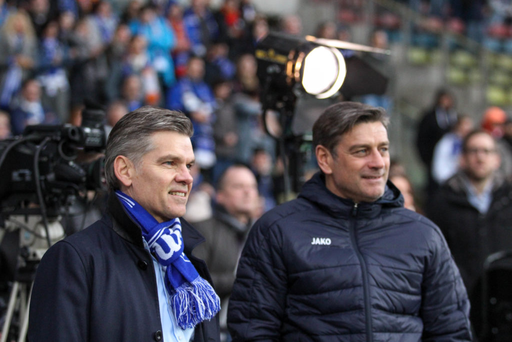 KSC-Pr&auml;sident Ingo Wellenreuther und Sportdirektor Oliver Kreuzer.