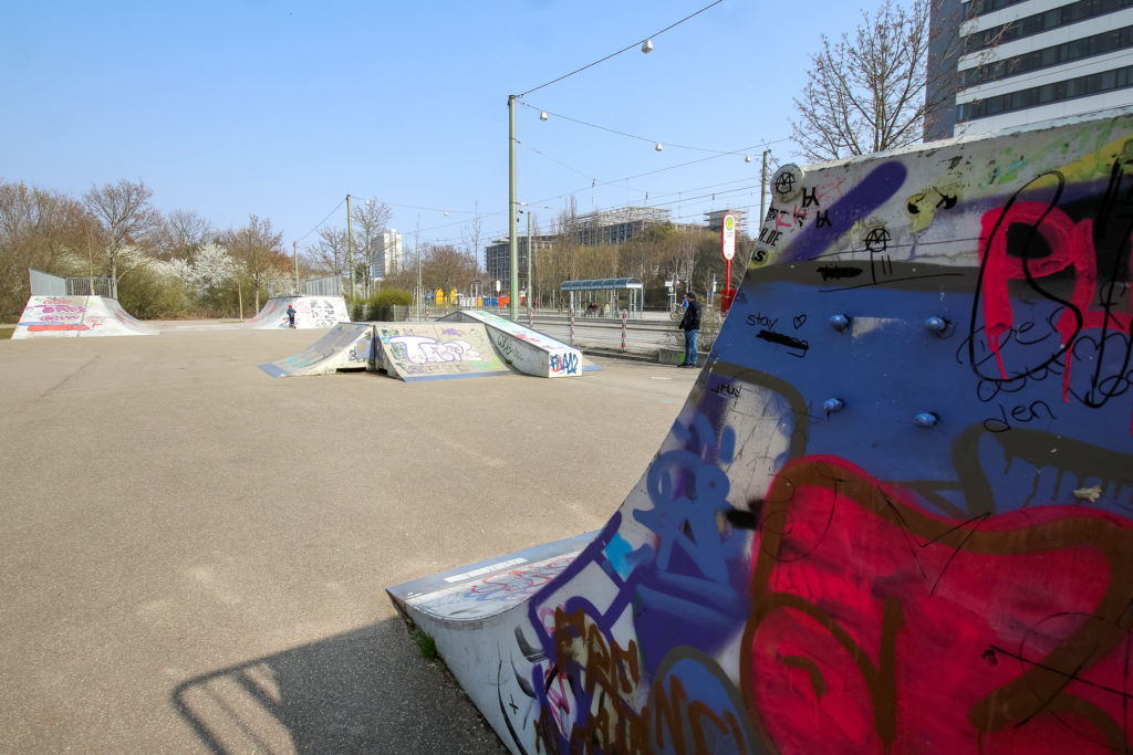 Der Skatepark an der Haltestelle Europahalle, nahe der G&uuml;nther-Klotz-Anlage.