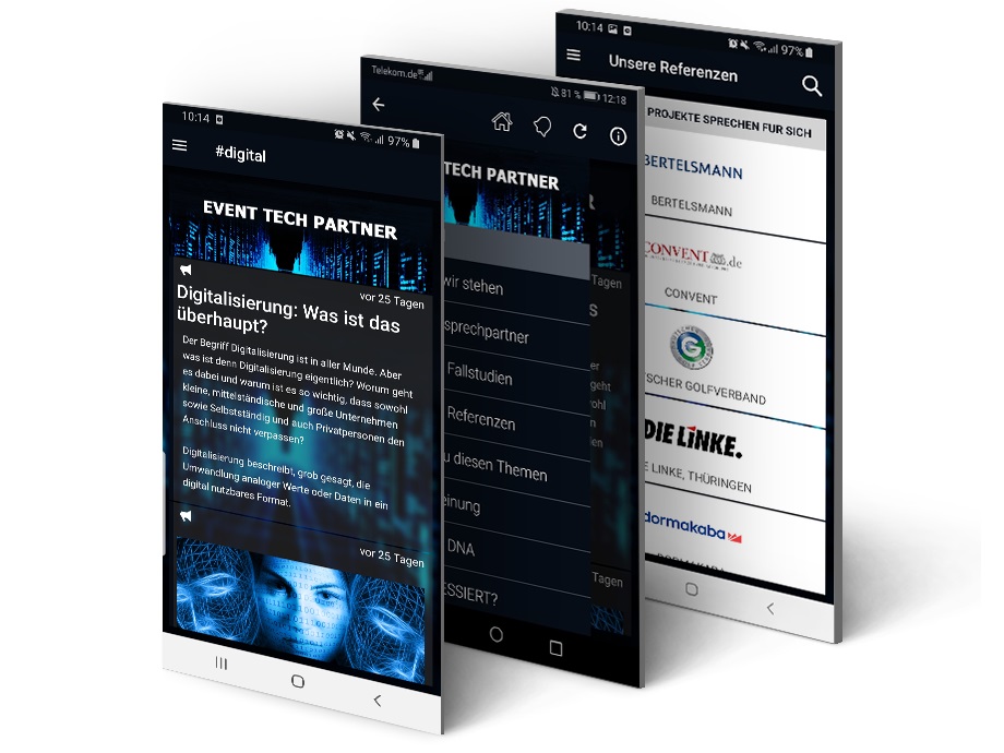 Einblick in die event partner app