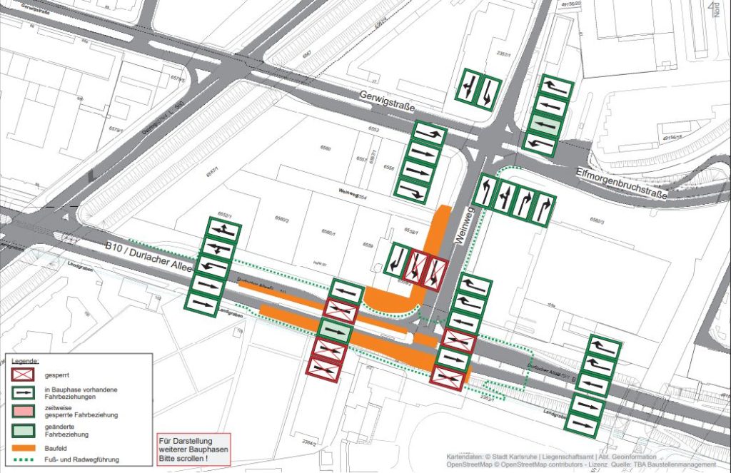 Baustelle Durlacher Allee