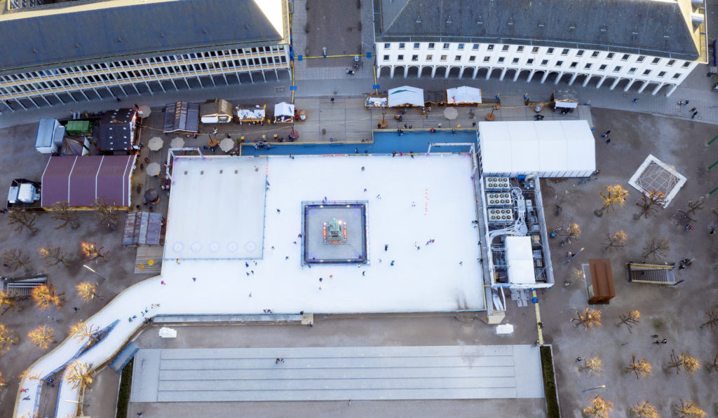 Eiszeit Drohne Luftaufnahme