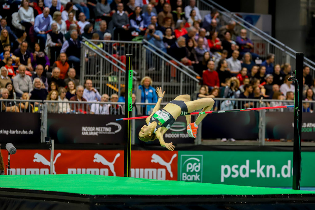 Indoor Meeting Karlsruhe 2020: Salome LANG (SUI) beim Hochsprung der Damen