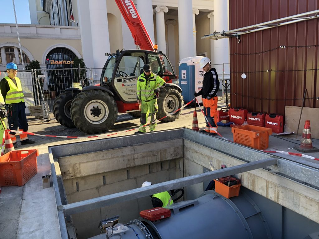 Rauch-W&auml;rme-Abzug auf dem Marktplatz