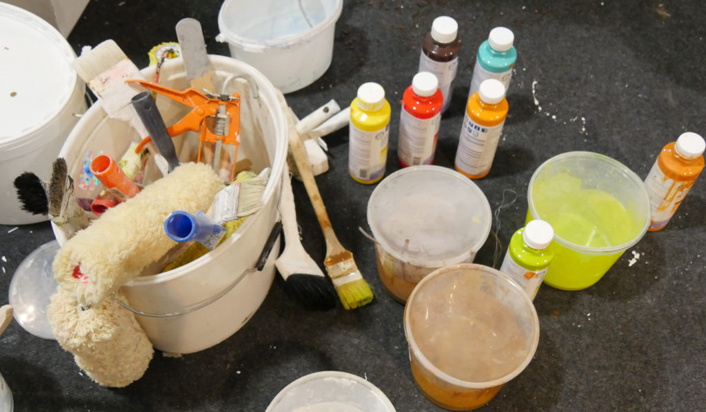 Fastnachtsumzug Karlsruhe Wagenbau Aufbau Gartenhalle